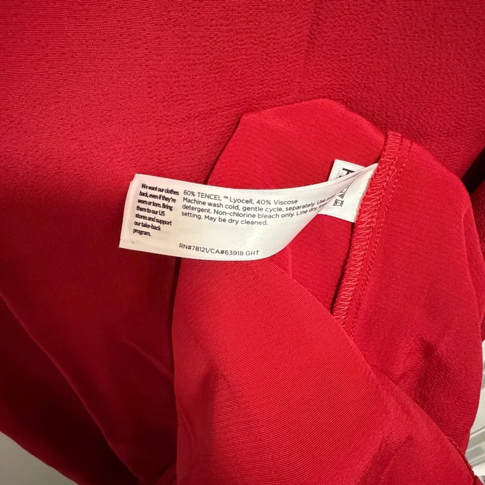 $248 NWT Eileen Fisher Medium Scoop Neck Tank Dress Red Tencel Lyocell Viscose